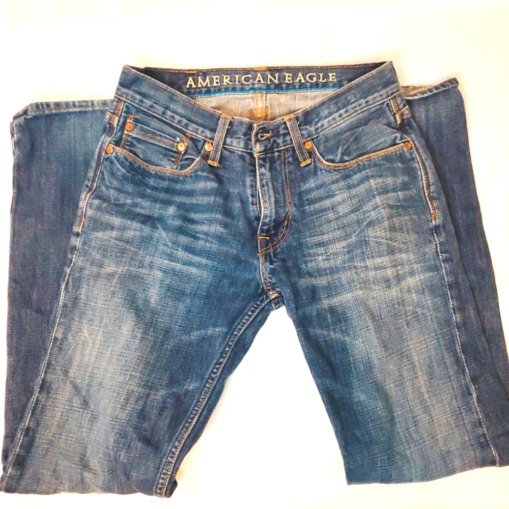 AMERICAN EAGLE 5 Pocket Straight Leg Denim Jeans Size 28/32